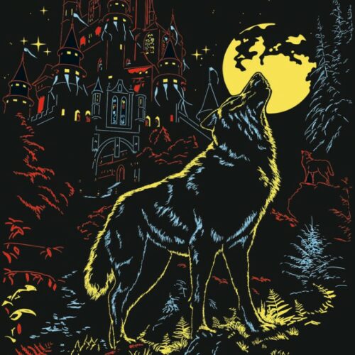 Jigsaw puzzle glowing Ravensburger Wolf and the moon (16186)