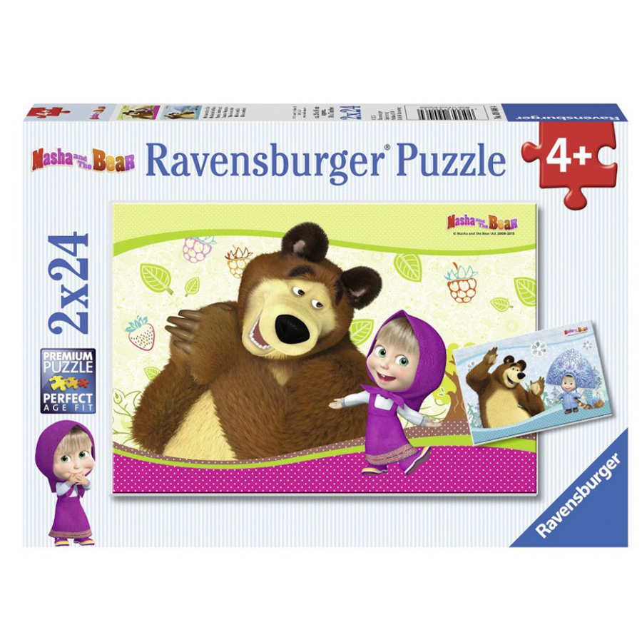 Puzzle Ravensburger 2&#215;12 Masha and the Bear (09046R)
