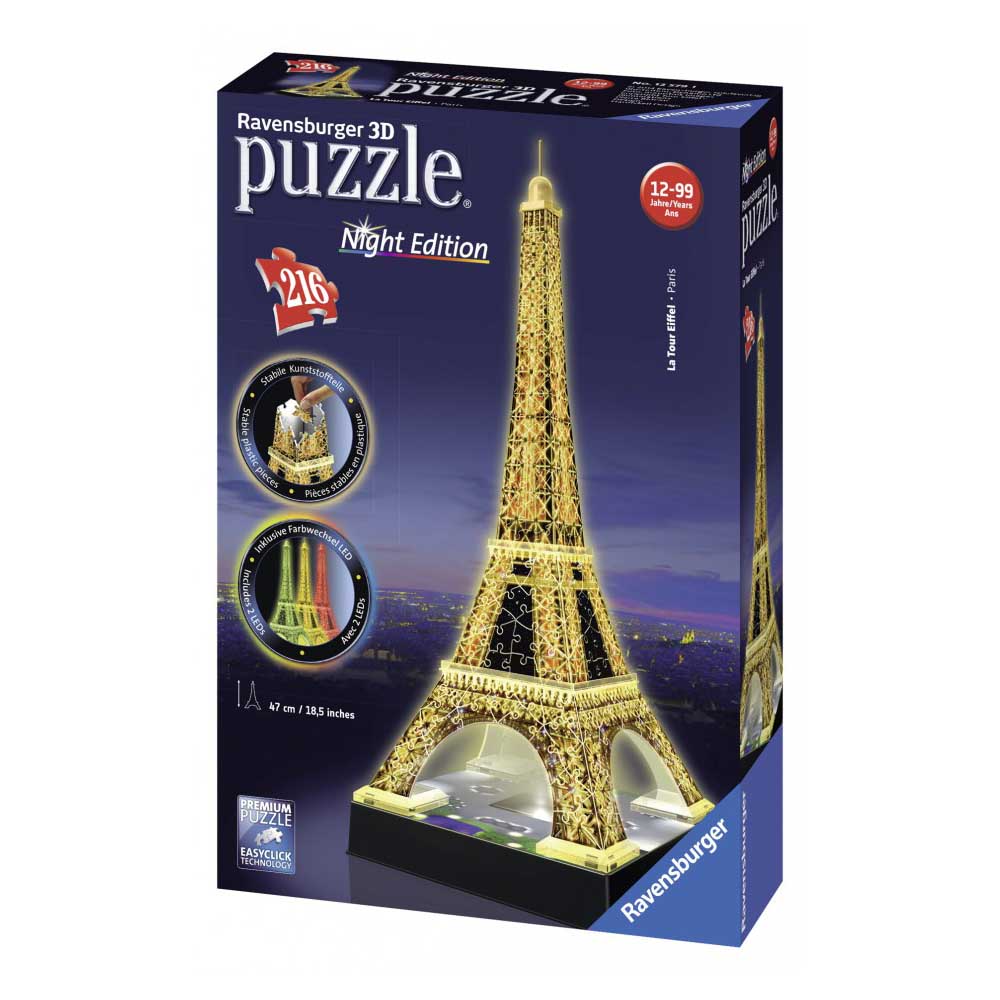 3D Puzzle Ravensburger night light Eiffel Tower at night (12579)