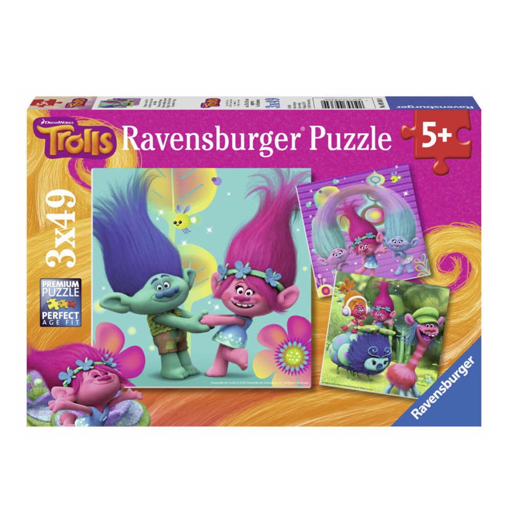 Puzzle Ravensburger 3 х 49 Disney Trolls Bright world (09364_9)