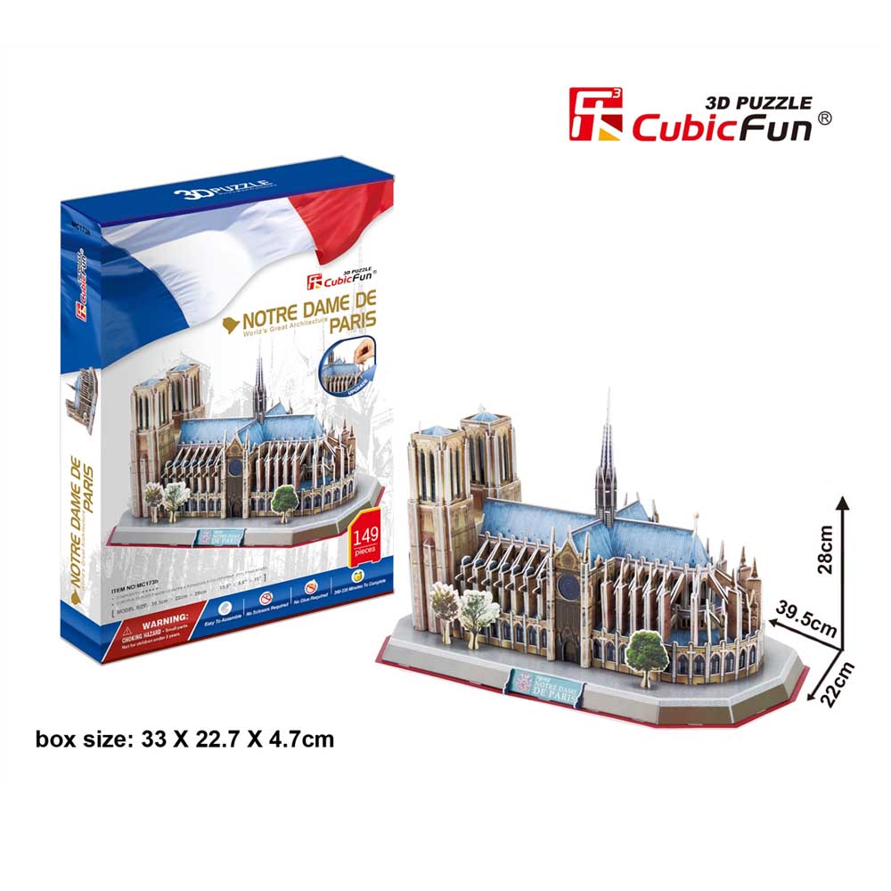 CubicFun 3D Constructor Puzzle Notre Dame Cathedral (MC054h-2)