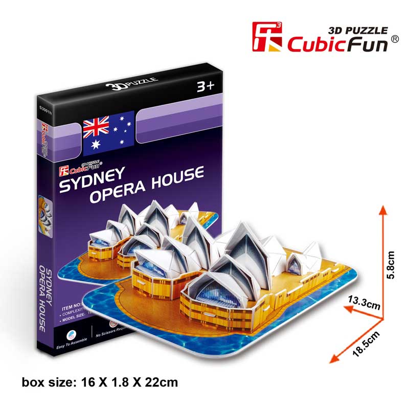 Трехмерная головоломка-конструктор CubicFun Сиднейский оперный театр серия мини (S3001h)