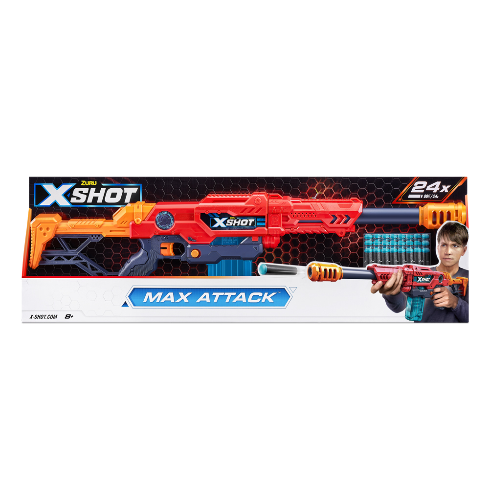 Бластер X-Shot Red Large Max Attack 24 патрони (3694R)