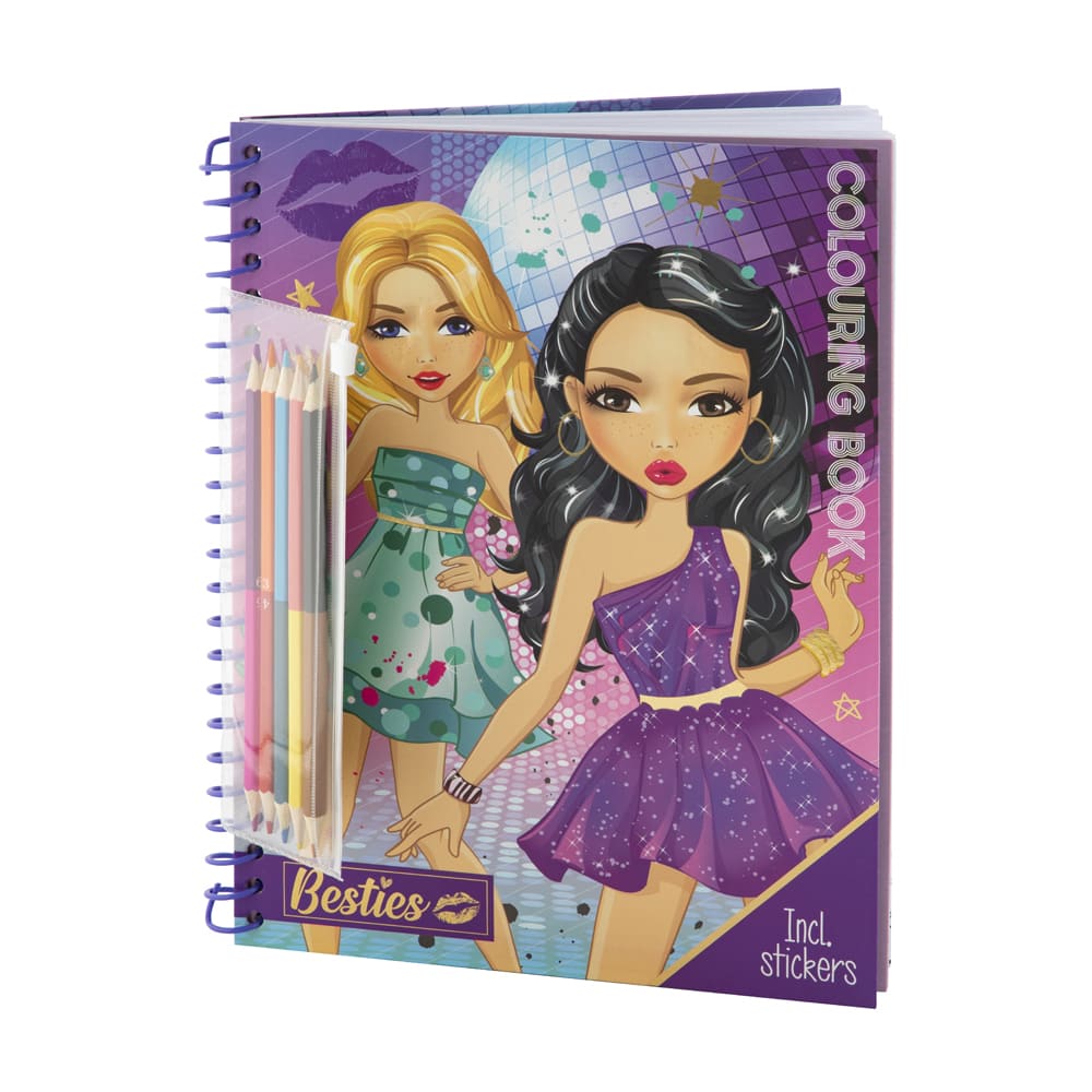 A4 Besties coloring page with stickers and pencils (961002)