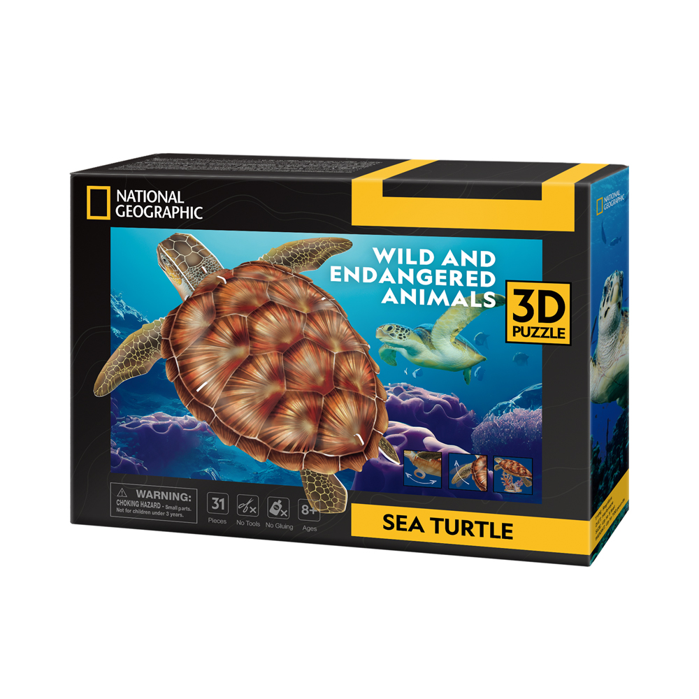 CubicFun 3D Construction Puzzle Endangered Animals Sea Turtle (DS1080h)