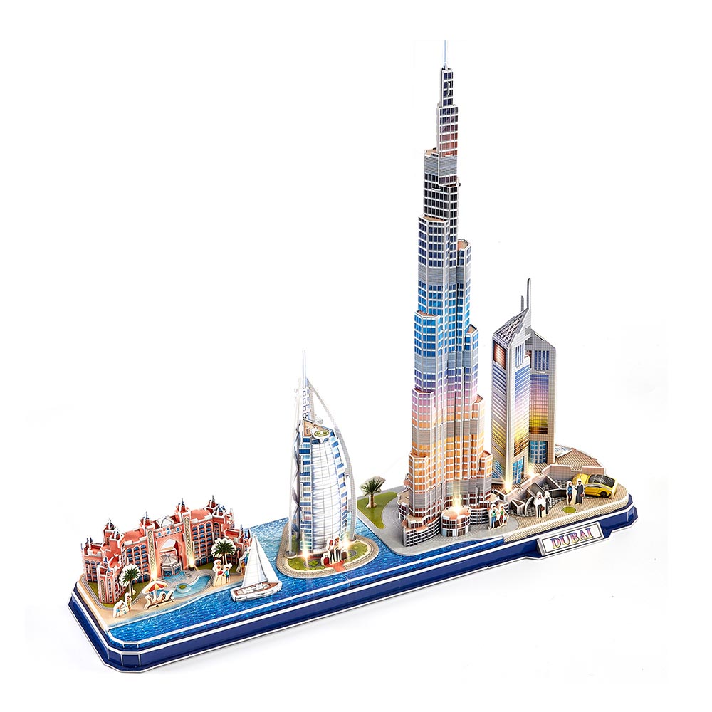 3D Puzzle Constructor CubicFun City Line with LED Lights Dubai (L523h)