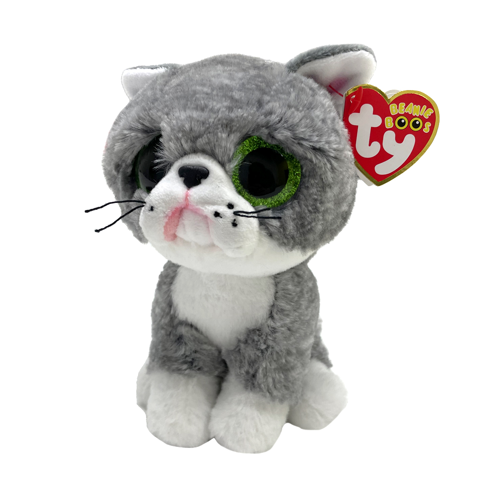 М’яка іграшка TY Beanie Boos Cірий котик FERGUS (36581)