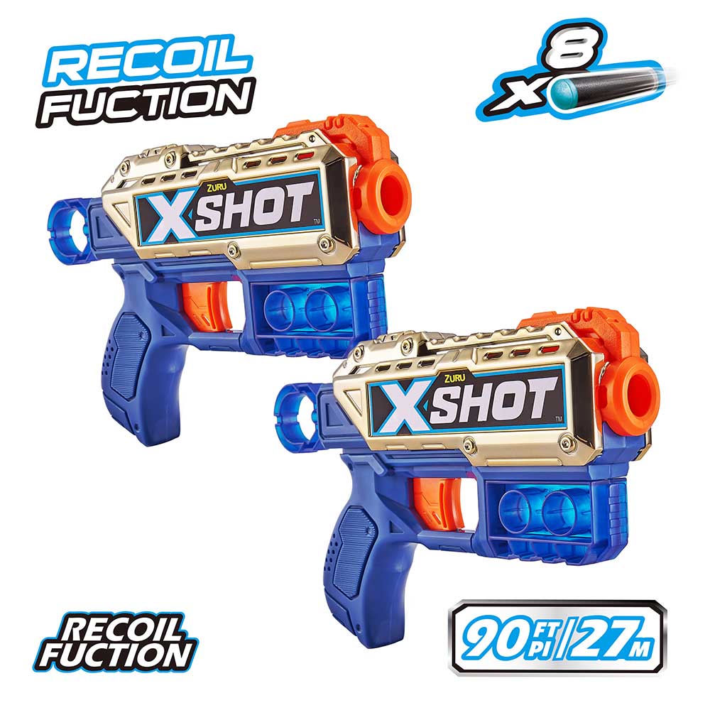 Скорострельный бластер X-Shot EXCEL Double Kickback Golden (36478Z)
