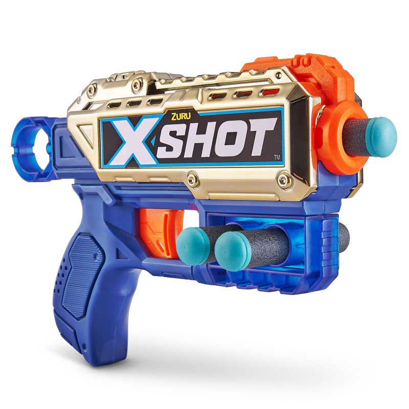 X-Shot EXCEL Double Kickback Golden Rapid Fire Blaster (36478Z)