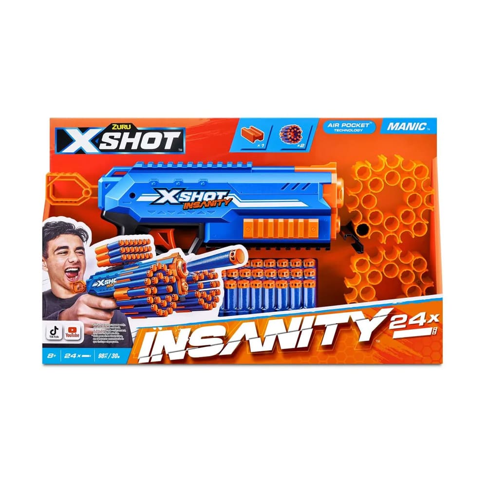 Швидкострільний бластер X-SHOT Insanity-Manic (24 патронів) (36603R)