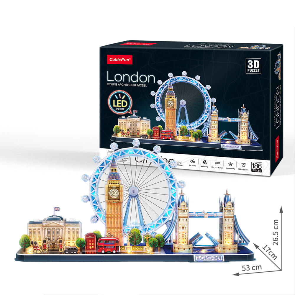 Three-dimensional construction puzzle CubicFun CITY LINE with LED lighting London (L532h)