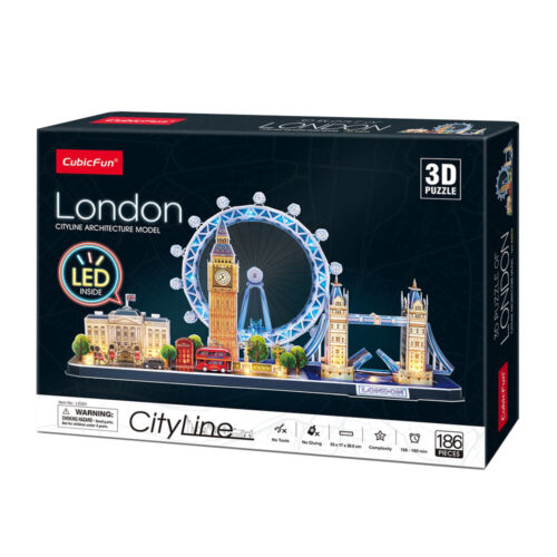 Трехмерная головоломка-конструктор CubicFun CITY LINE с LED подсветкой Лондон (L532h)