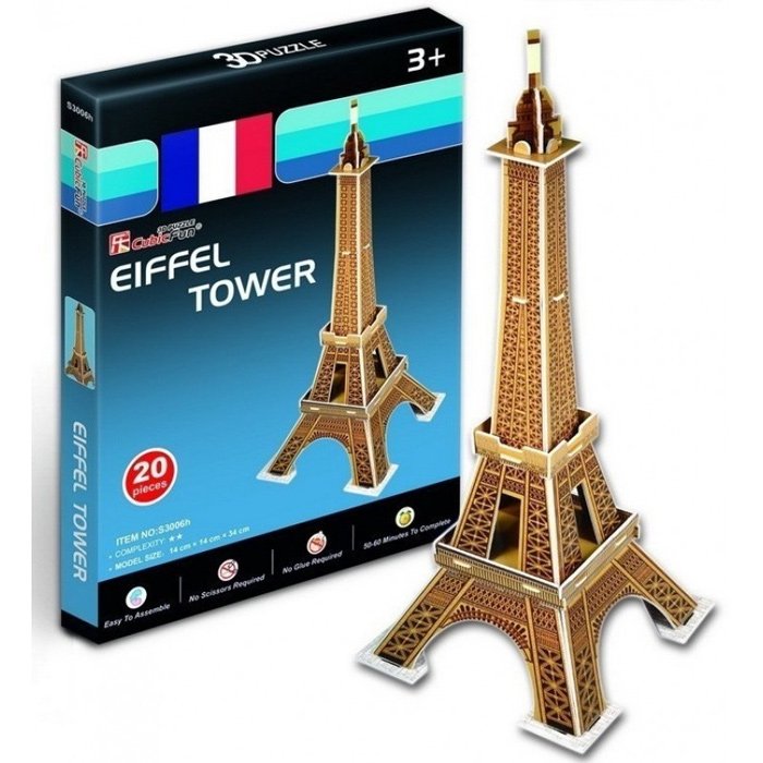 Eiffel Tower 3D Puzzle Constructor CubicFun Mini Series (S3006h)