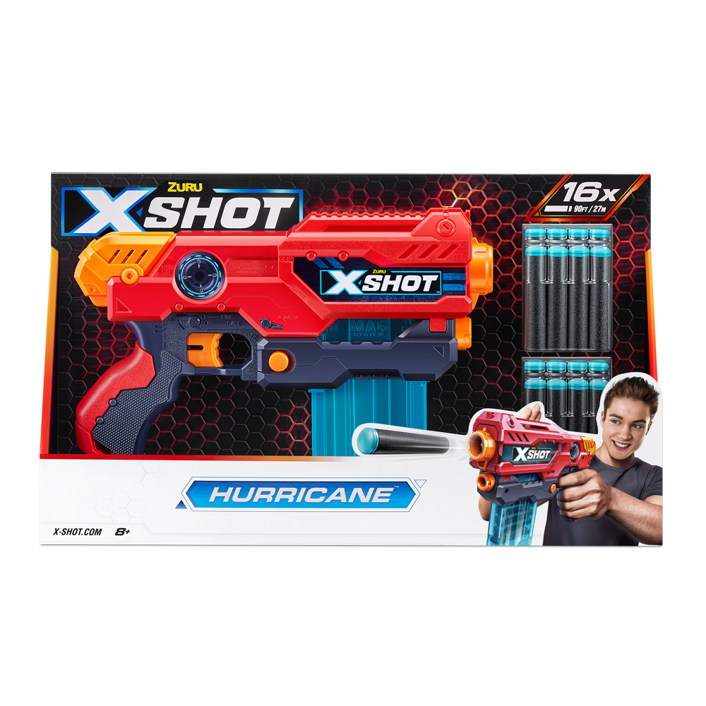 Швидкострільний бластер X-Shot Red EXCEL Hurricane (36440R)