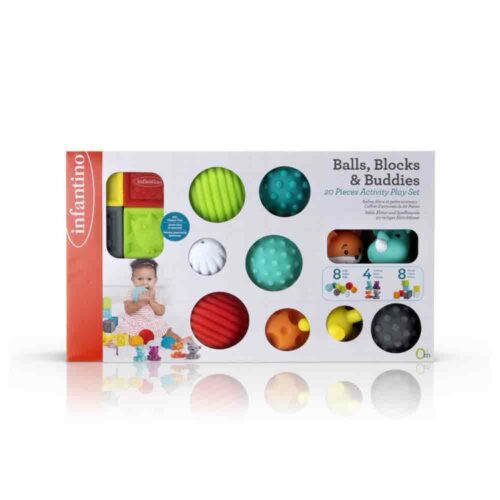 Мульти-сенсорний набір Infantino М&#8217;ячики, кубики і звірятка (005373)