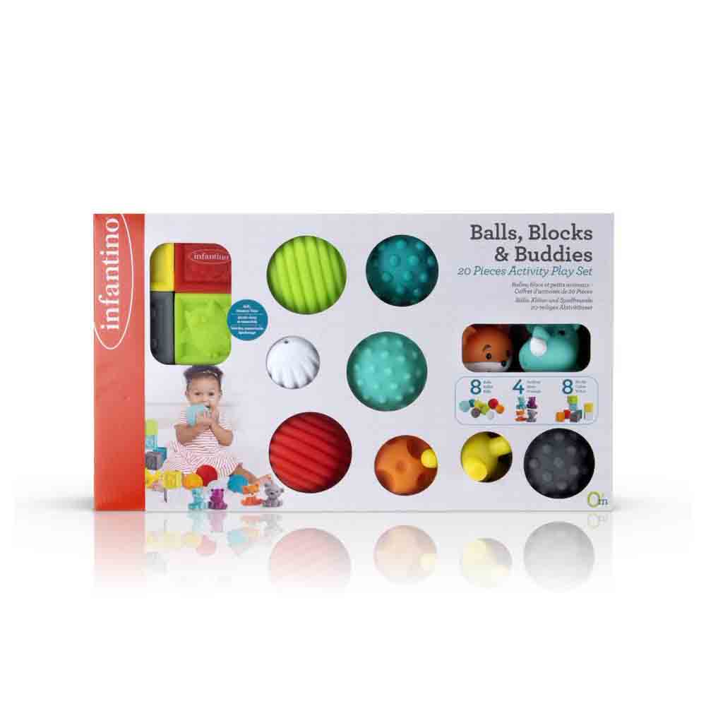 Мульти-сенсорний набір Infantino М&#8217;ячики, кубики і звірятка (005373)