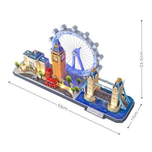 Трехмерная головоломка-конструктор CubicFun CITY LINE с LED подсветкой Лондон (L532h)