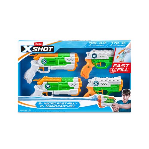 Набор водных бластеров X-Shot Fast Fill Combo Pack 2 Micro And 2 Nano (11856R)