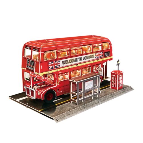 CubicFun three-dimensional construction puzzle with LED illumination London bus (L538h)