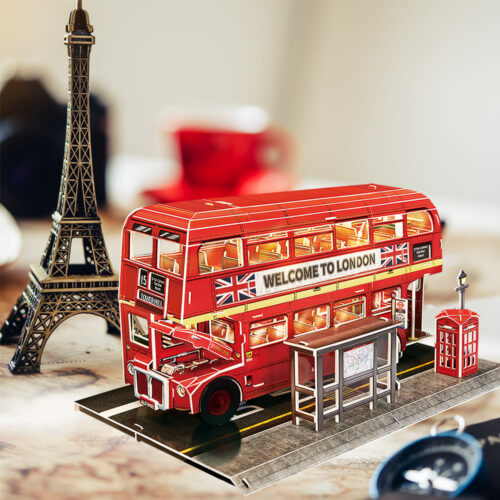 CubicFun three-dimensional construction puzzle with LED illumination London bus (L538h)