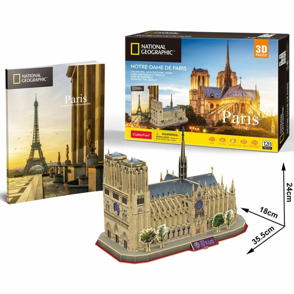 3D Puzzle Constructor Cubic Fun National Geographic Notre Dame de Paris (DS0986h)