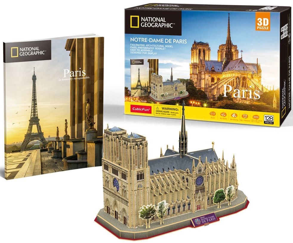 3D Puzzle Constructor Cubic Fun National Geographic Notre Dame de Paris (DS0986h)