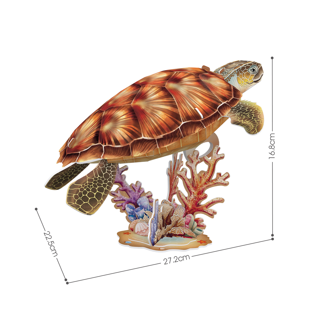 Трехмерная головоломка-конструктор CubicFun Исчезающие животные Морская черепаха (DS1080h)