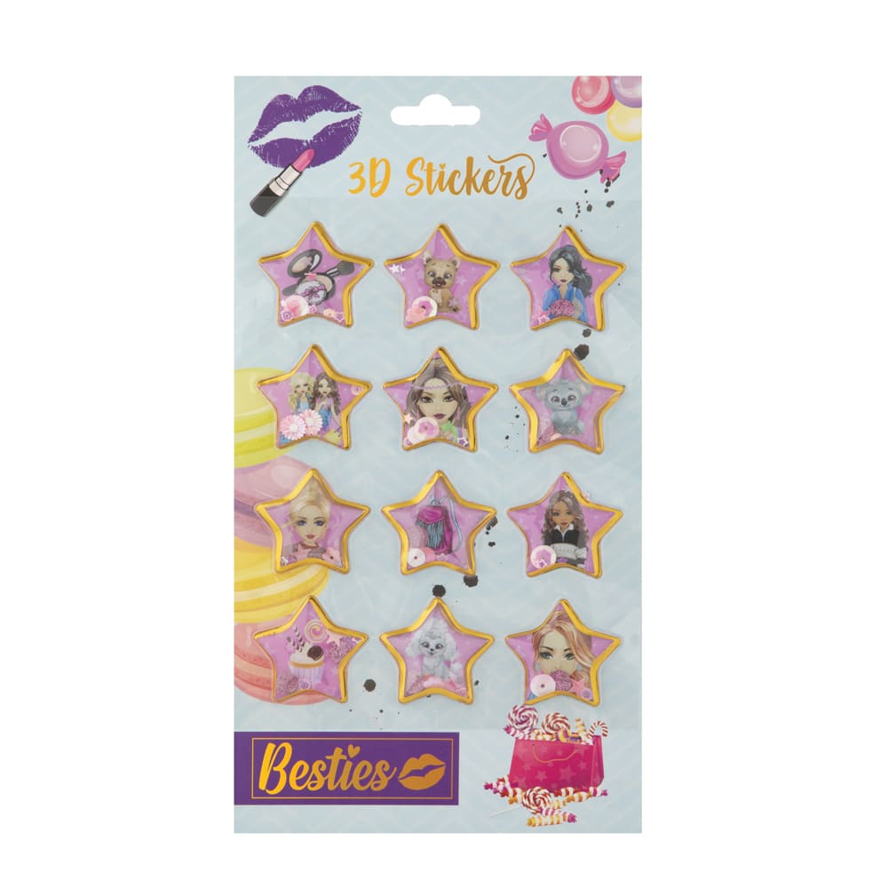 3D stickers with glitter Besties Star 12 pcs (961017)