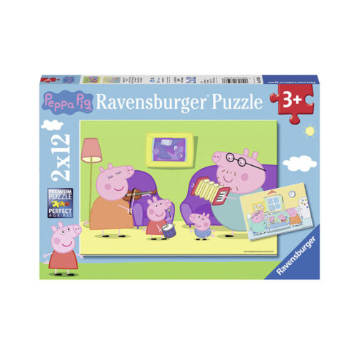 Пазл Ravensburger Свинка Пеппа музыка и завтрак, 2 предметов по 12 (7596)