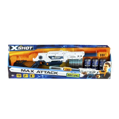 X-Shot EXCEL Max Attack Rapid Fire Blaster (3 cans, 24 rounds)