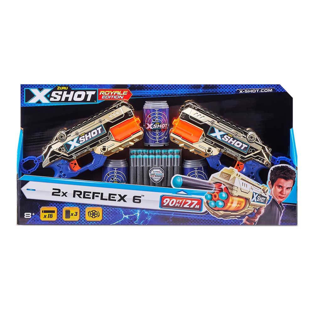 Скорострельный бластер X-Shot EXCEL Reflex 6 Double Golden (36480Z)