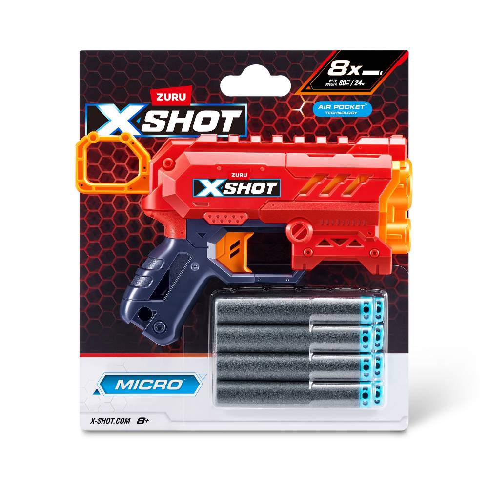 Скорострельный бластер X-Shot Excel Micro 2.0 Color Card (8 патронов) (36726TQ1R)