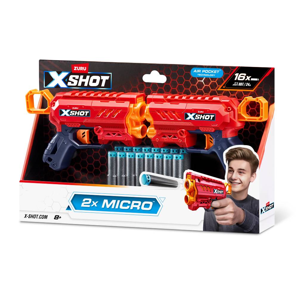 Набір швидкострільних бластерів X-Shot Excel Double Micro 2.0 (16 патронів) (36727R)