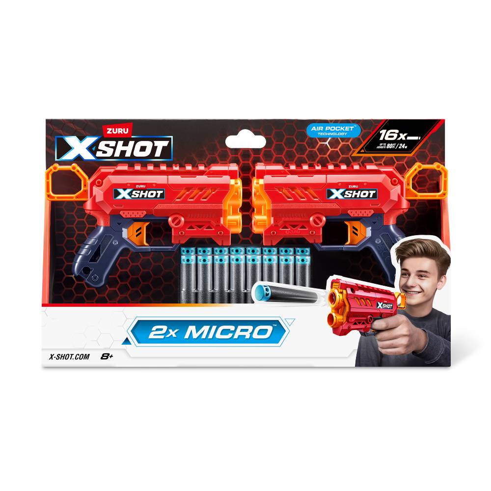 X-Shot Excel Double Micro 2.0 Rapid Fire Blaster Set (16 rounds) (36727R)