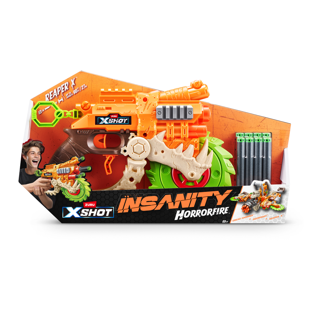 X-Shot Insanity Horrorfire Reaper-x rapid-fire blaster (8 rounds) (36730)