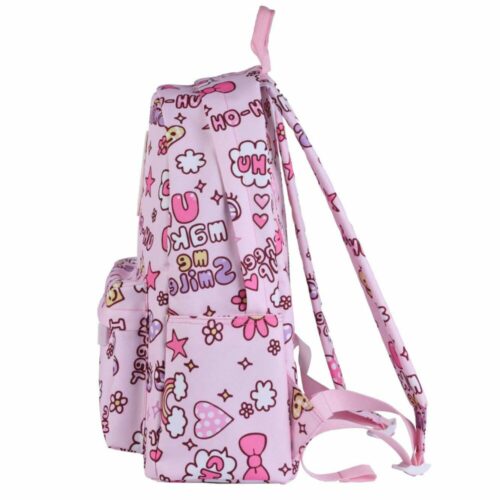 Upixel Backpack Funny Square Cartoon Pink (WY-U18-001B)