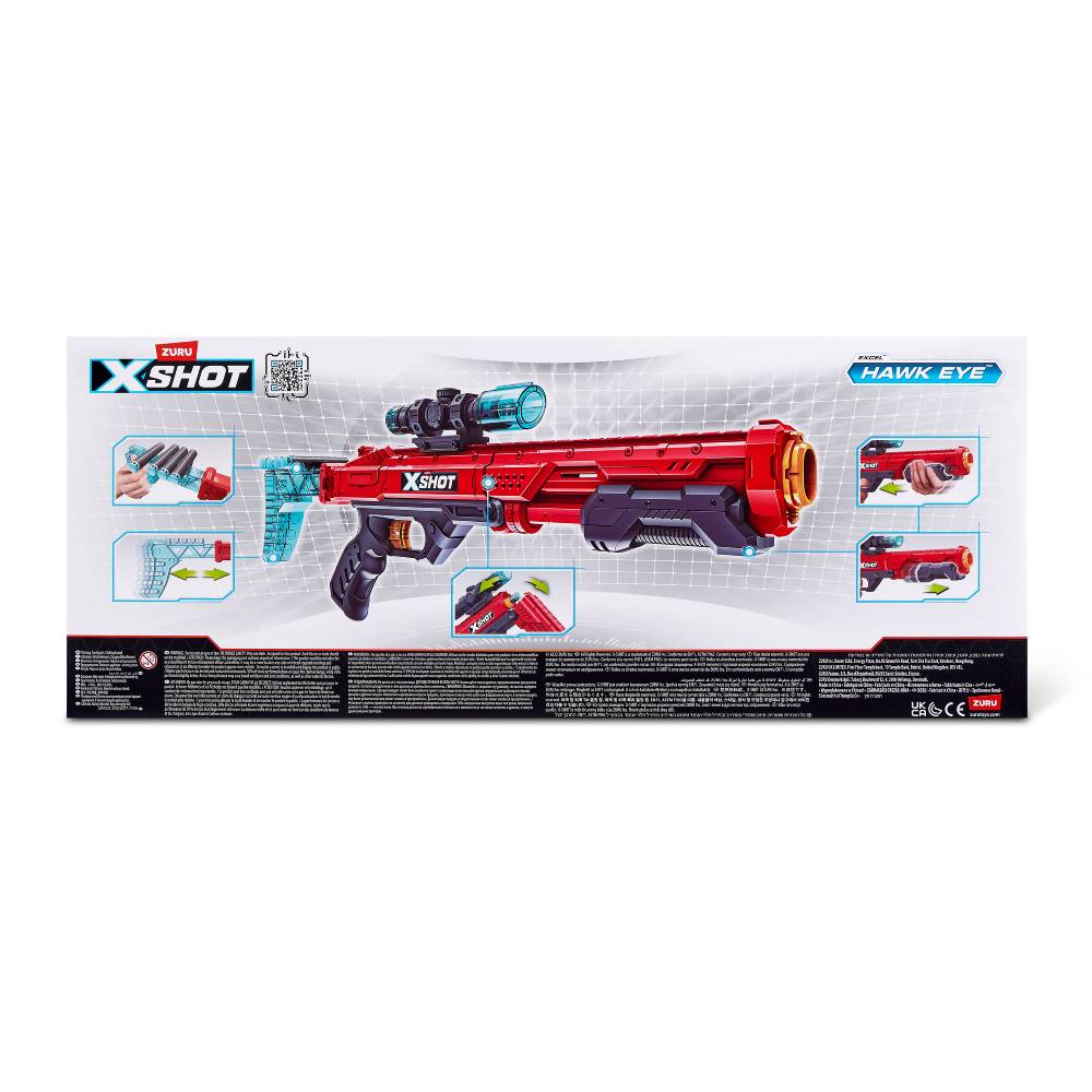 Швидкострільний бластер X-Shot Red EXCEL Hawk Eye (36435R)