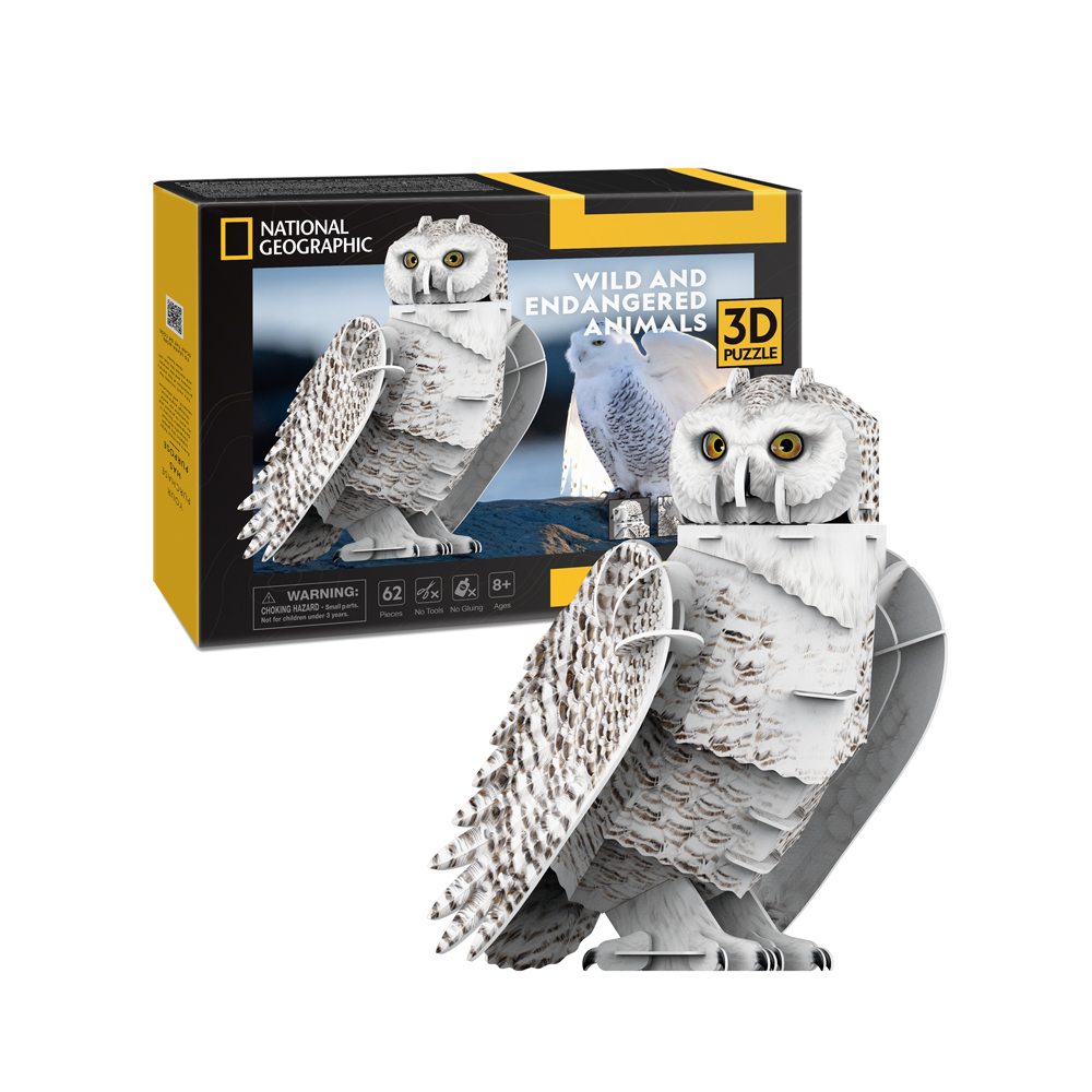 Trivimirna puzzle-constructor CubicFun Knowing creatures Snow owl (DS1079h)