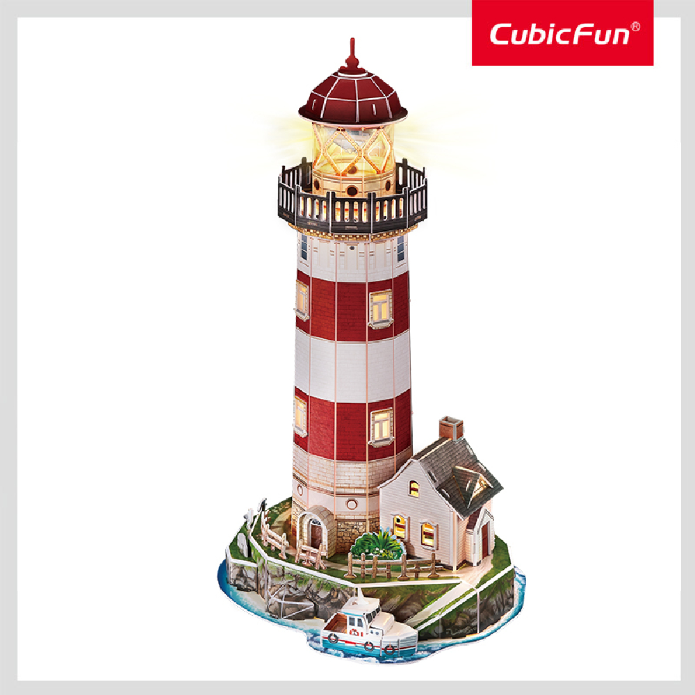 Three-dimensional puzzle-constructor with LED lighting CubicFun “Lighthouse” (L540h)