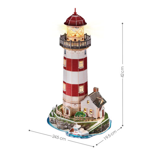 Three-dimensional puzzle-constructor with LED lighting CubicFun “Lighthouse” (L540h)