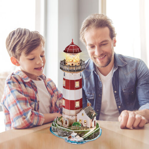 Three-dimensional puzzle-constructor with LED lighting CubicFun “Lighthouse” (L540h)