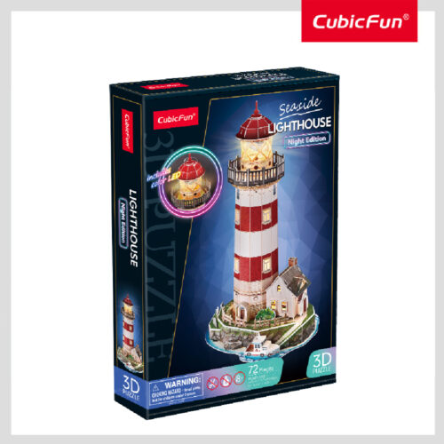 Three-dimensional puzzle-constructor with LED lighting CubicFun “Lighthouse” (L540h)