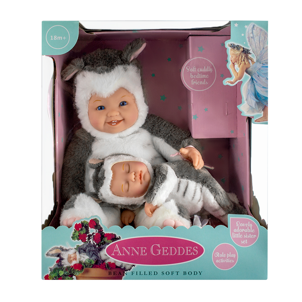 Anne Geddes Doll set &#8220;Little Sisters Kittens&#8221;, 38 cm and 23 cm (575706)