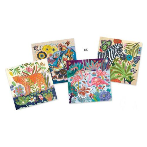 Комплект для рисования цветными блестками DJECO Тропики (DJ09509)