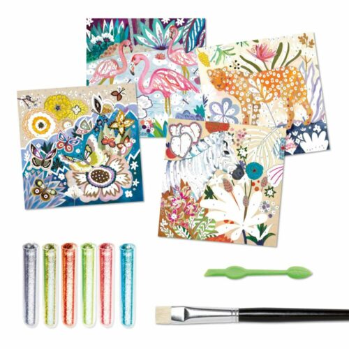 Комплект для рисования цветными блестками DJECO Тропики (DJ09509)