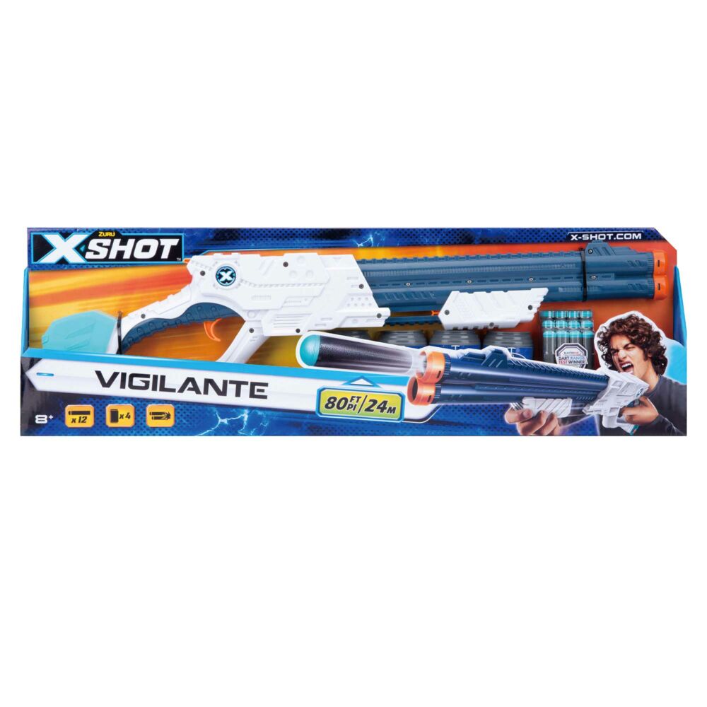 Швидкострільний бластер X-Shot EXCEL Vigilante (4 банки, 12 патронів) (3623)