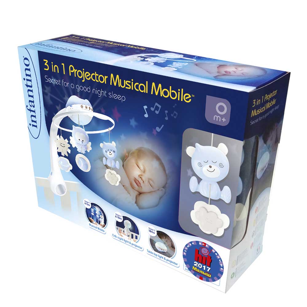 Мобіль музичний з проектором INFANTINO 3 в 1 Блакитний (004896I)