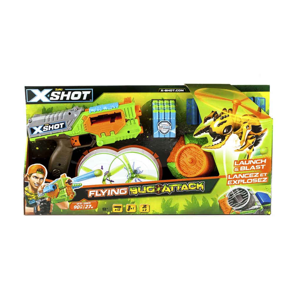 Бластер X-Shot Вогонь по літаючім жукам (2 літаючих жука, 12 патронів) (4821)