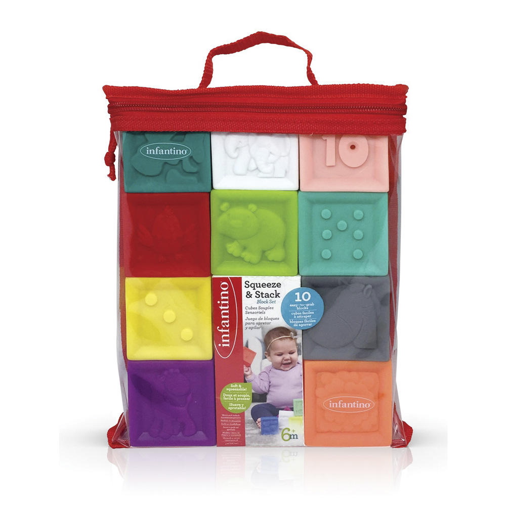 Развивающие силиконовые кубики Infantino Посчитай зверюшек (206711)