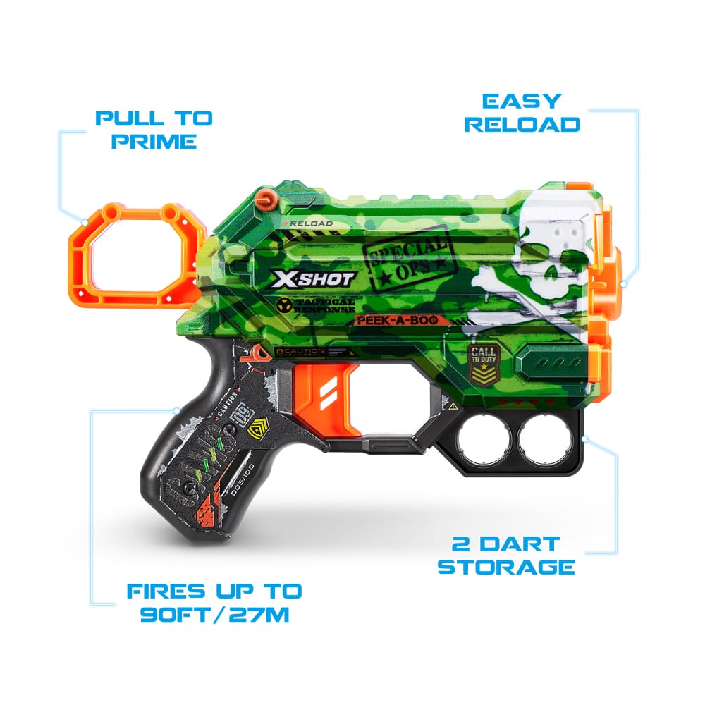 Быстрострельный бластер X-SHOT Skins Menace Camo (8 патронов) (36515A)